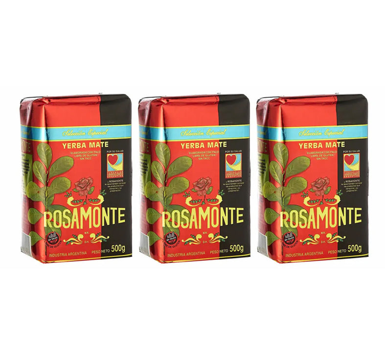 3KG Yerba Mate Rosamonte Seleccion Especial 6.6lb Argentina Herbal Tea Leaf 3 pk