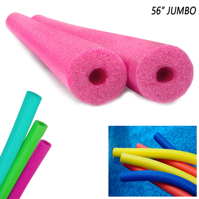 4 Pack Deluxe Jumbo Swimming Pool Noodles 56" Foam Floatie Multi Purpose Therapy