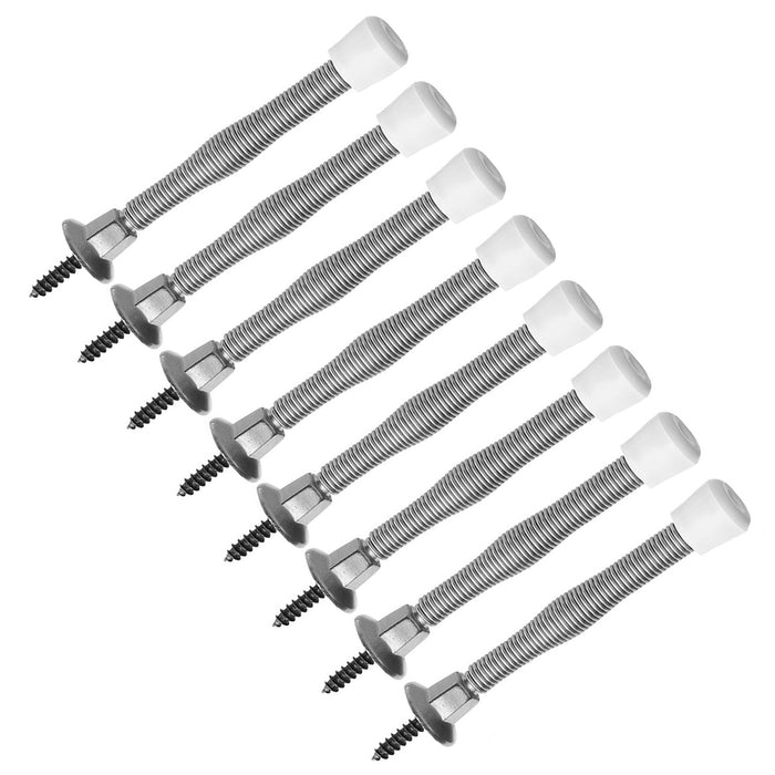 8 Spring Door Stopper Holder Screw On Set Home Wall Guard Top Bumper Safety