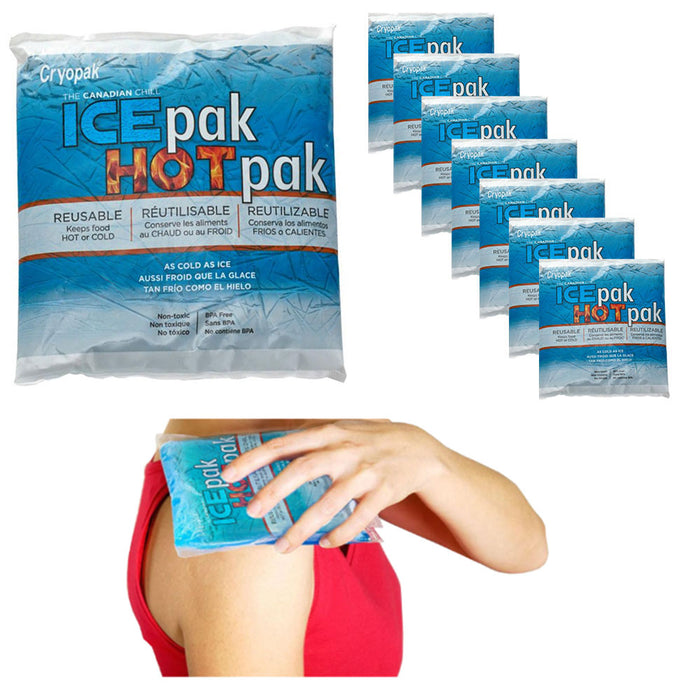8 Pk Reusable Ice Cold Hot Packs Mats Gel Cooler Compress Pain Relief Therapy