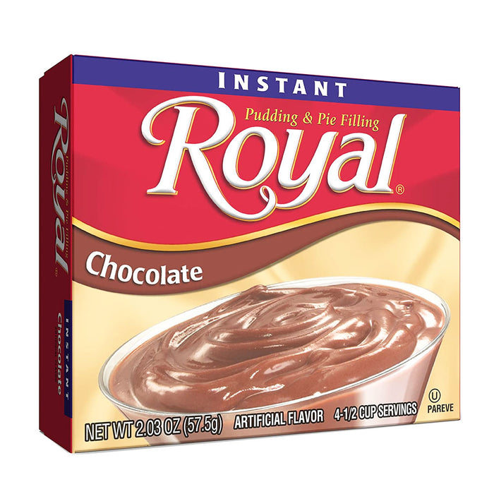 4 Packs Royal Instant Pudding Chocolate Dessert Mix Filling 2.03oz Kosher Pareve