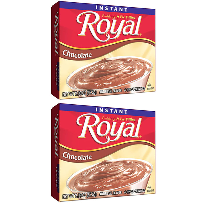 4 Packs Royal Instant Pudding Chocolate Dessert Mix Filling 2.03oz Kosher Pareve