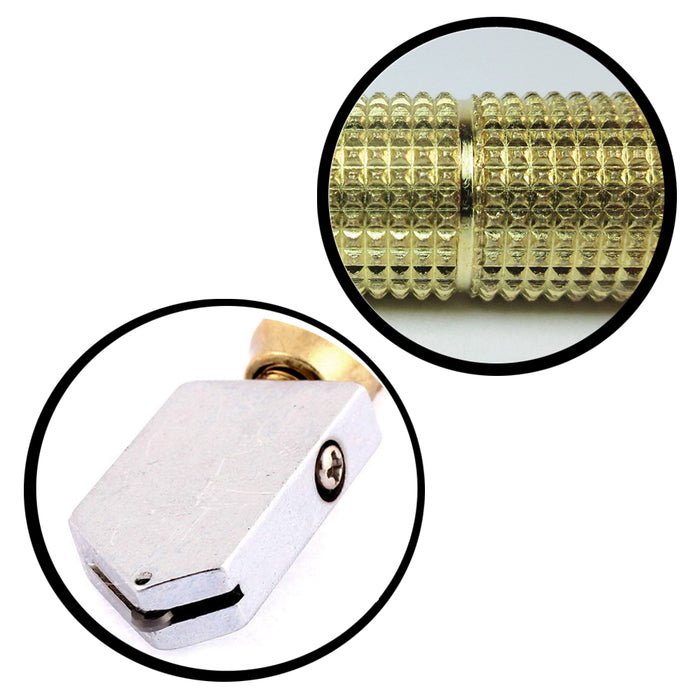 2 x Oil Glass Cutter Metal Handle Diamond Straight Head Cutting Tool New Black