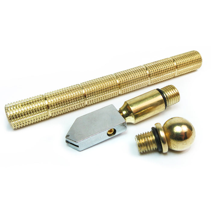 2 x Oil Glass Cutter Metal Handle Diamond Straight Head Cutting Tool New Black