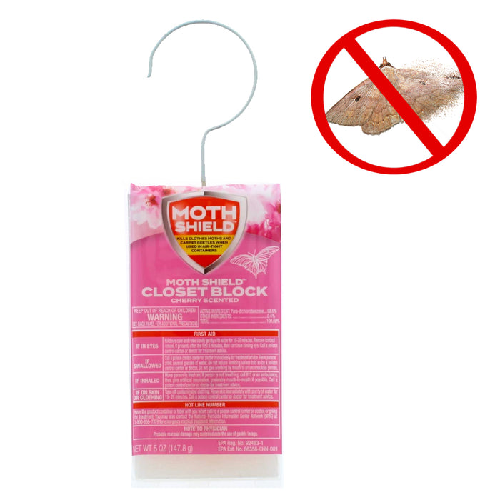 Closet Freshener Cherry Scented Block Kills Clothes Moths & Carpet Beetles 5oz
