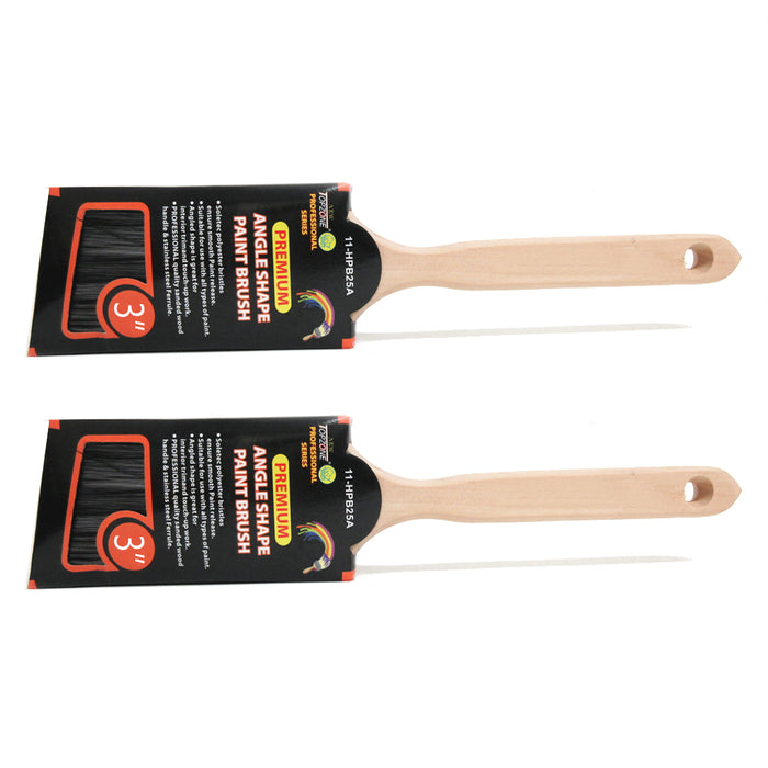 2 Angle Trim Paint Brushes 3 Professional Painting Tools Wood Handle Wall Decor