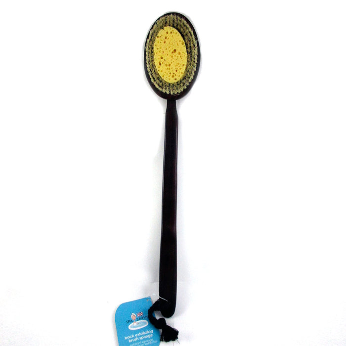 Premium Natural Wooden Body Bath Shower Back Brush Spa Scrubber Sea Sponge New