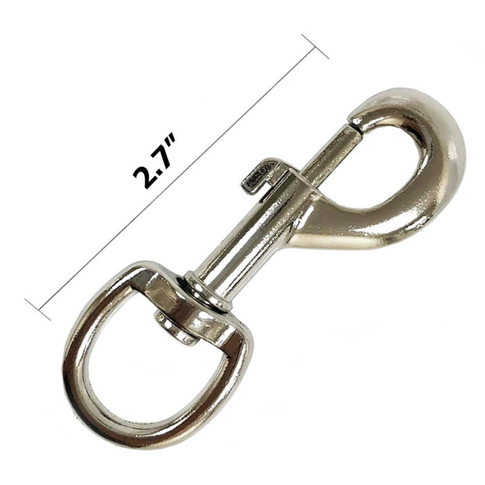 TCB Imports 2 Heavy Duty Steel Swivel Eye Bolt Snap Hook Pet Leash Key Chain Lobster Clasp, Women's, Size: One size, Silver