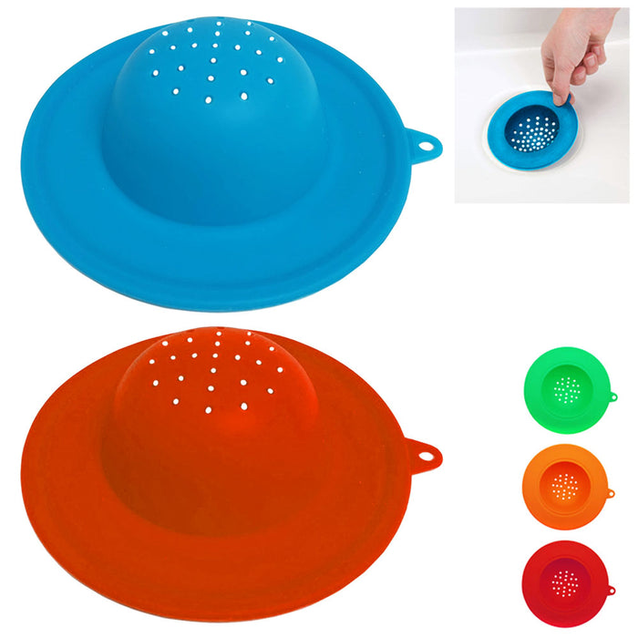 2Pc Kitchen Sink Strainer Silicone Filter Drain Protector Food Trap Debris Waste
