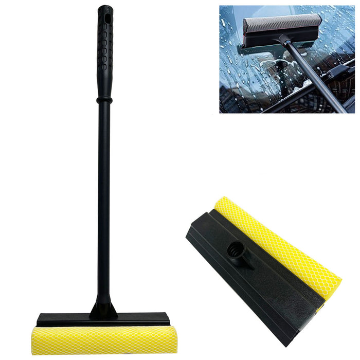 1 Car Window Squeegee Long Handle Wash Scrubber Cleaner Wiper Blade Brush 20.5"
