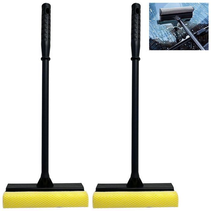 2 Windshield Car Window Squeegee Long Handle Scrubber Cleaner Wiper Blade 20.5"