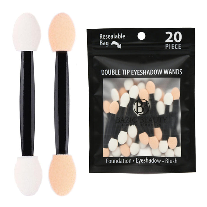 20 Pc Dual Sided Eyeshadow Applicators Makeup Brush Soft Sponge Tip Eye Lip Tool