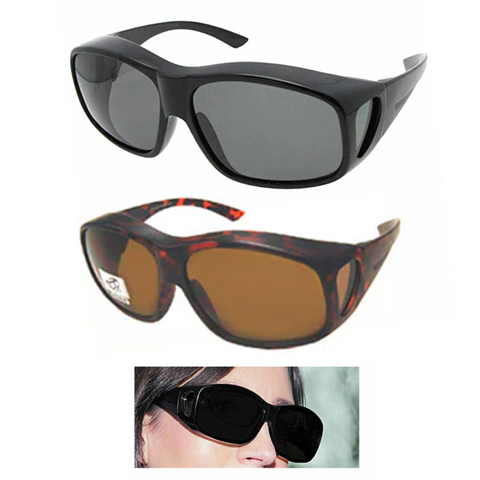 2 Pc Men Women Fit Over Rx Glasses Extra Large Safety Goggles Protective UV Lens
