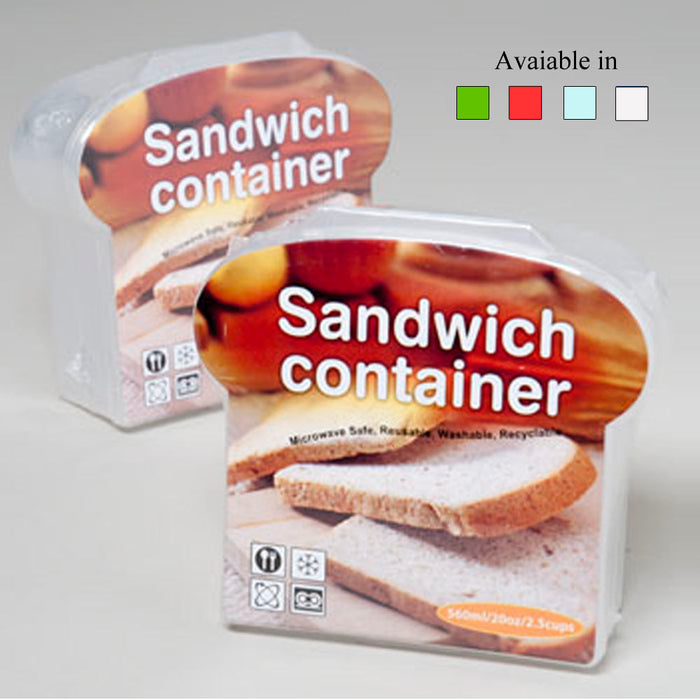 2 Pack Sandwich Container Keeper Lunch Box Snack Microwave Safe Storage Reusable