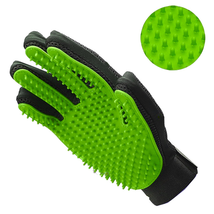 1 Pair Pet Hair Fur Remover Gloves Brush Dog Cat Grooming Bathing Shedding Comb