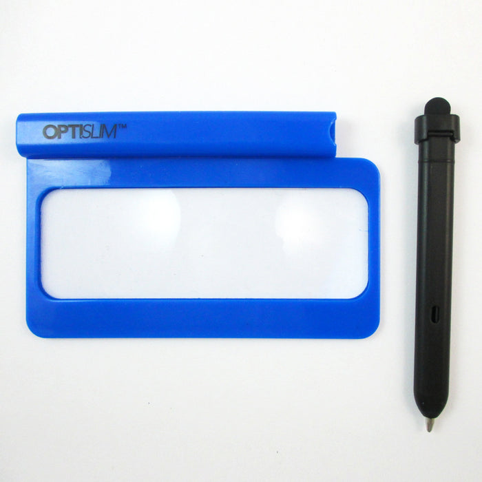 3 PC Pocket Reading Magnifier Ballpoint Pen 3 in 1 Slim Loup Fits Wallet Purse