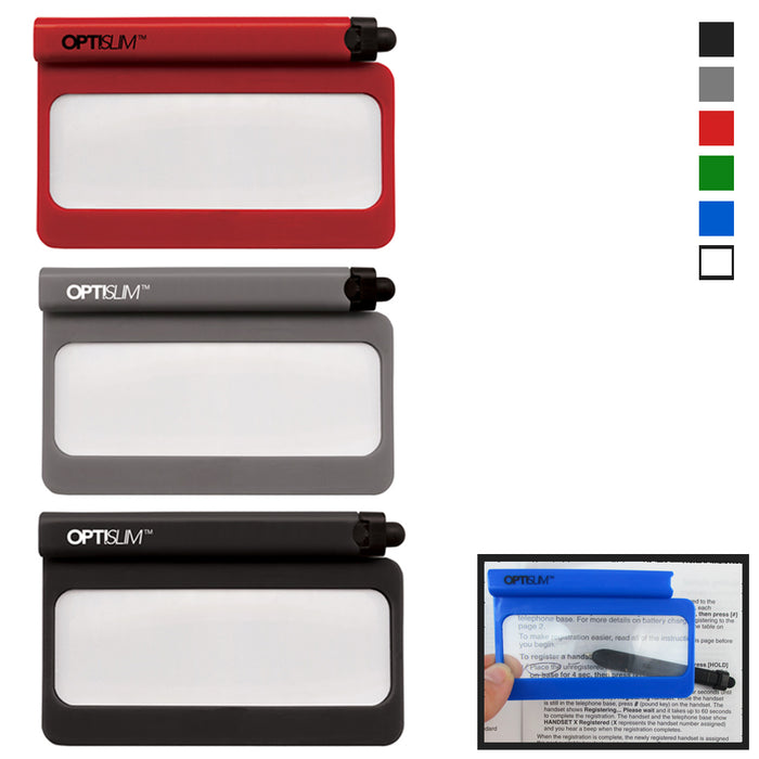 6 PC Reading Magnifier 3 in 1 Slim Loup Pen Small Fonts Low Vision Fits Wallet