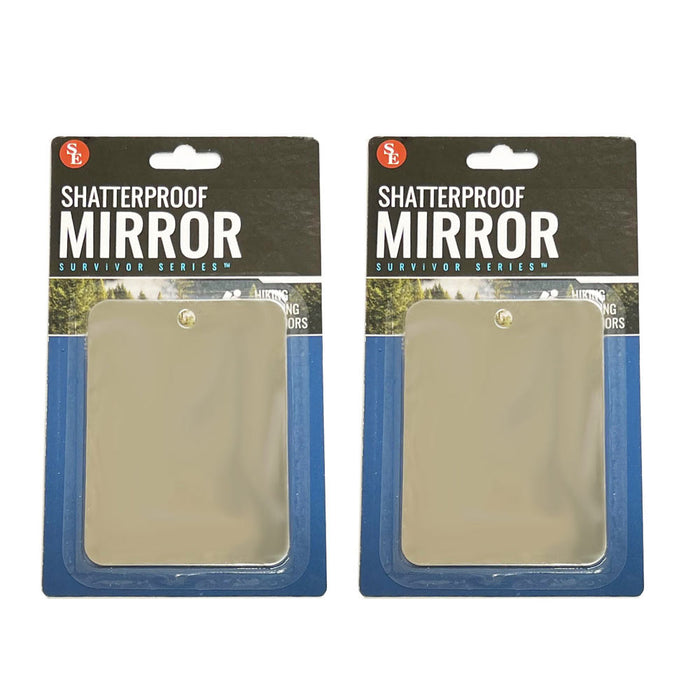 2 Pack Signal Mirror Lightweight Emergency Shatterproof Survival Camping Hiking