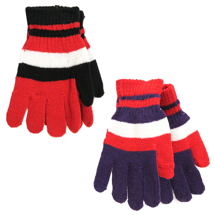 12 Pairs Unisex Gloves Winter Knit Cold Weather Snow Warm One Size Thermal Gift