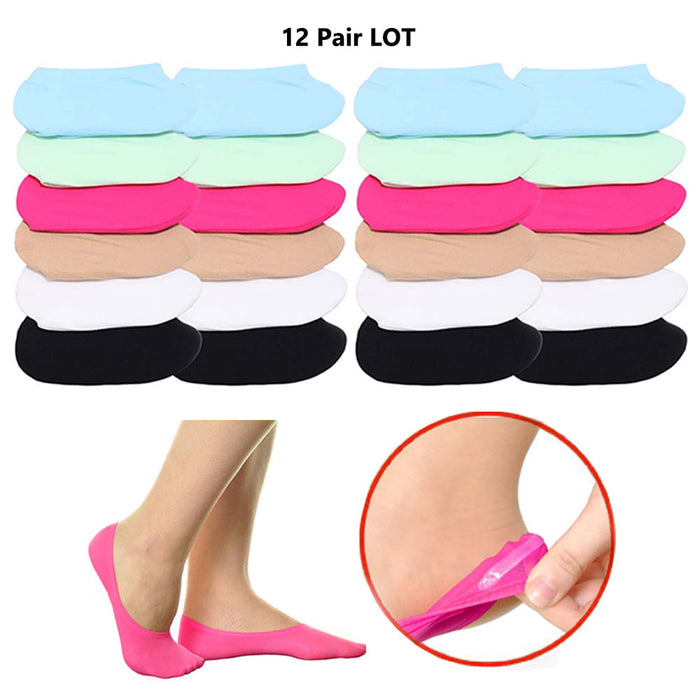 12 Pairs Women Invisible No Show Socks Footsies Nonslip Loafer Low Cut One Size