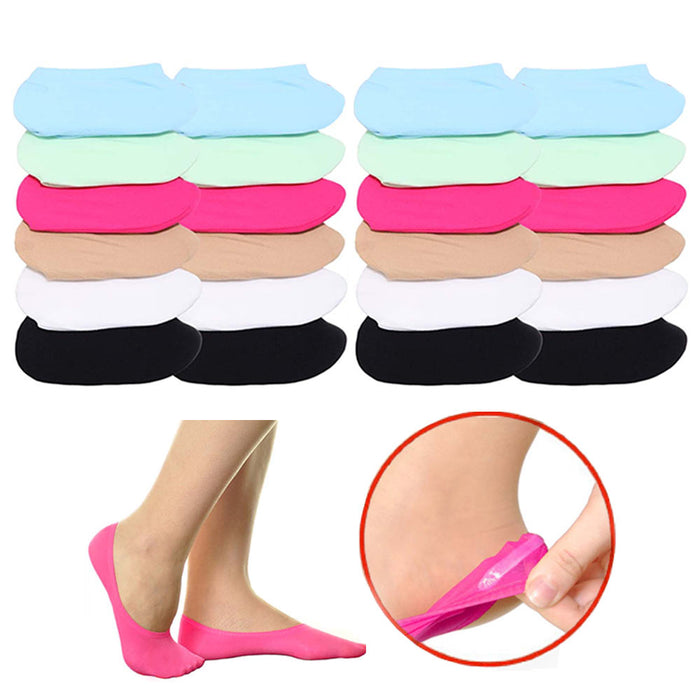 12 Pairs Women Invisible No Show Socks Footsies Nonslip Loafer Low Cut One Size