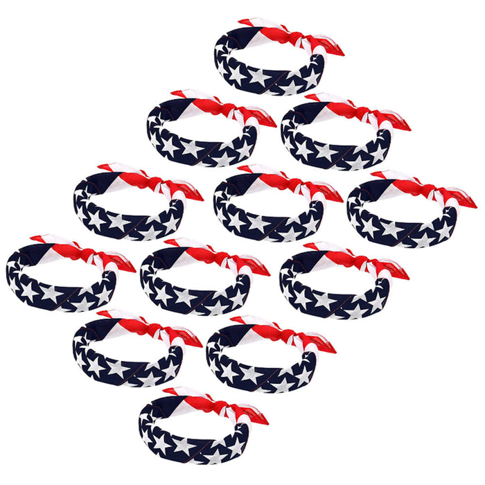 48 PC American Flag Bandanas Headband USA Flag Patriotic Head Wrap Scarf BULK