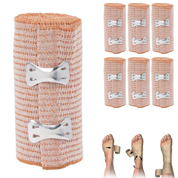 Lot Of 6 Elastic Bandages 3" Body Wrap Ankle Wrist Foot Sports First Aid Kit