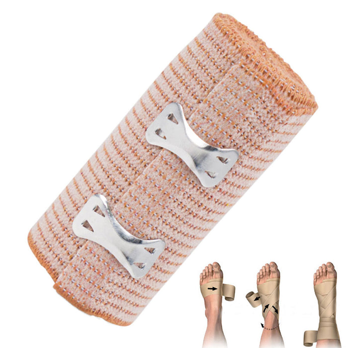 Elastic Bandages 3 In Clip Body Wrap Ankle Wrist Foot Sport Emergency First Aid