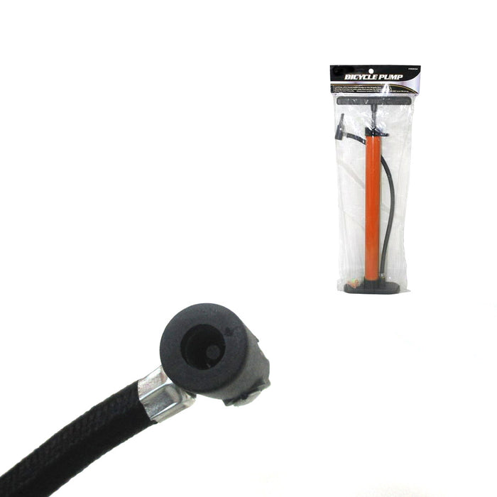 Bicycle Floor Pump Metal Hand Foot Air Bike Tire Shrader Valve 60 PSI 19" New !