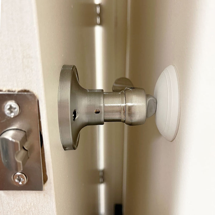 6 Pc Wall Protector Door Knob Stop Guard Shield Round White Peel Stick Adhesive