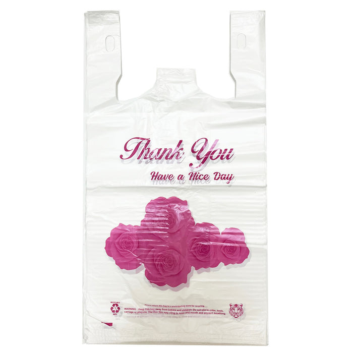 400 T Shirt Thank You Retail Flowers 12 X 22 Shopping Grocery Store Bag XLarge