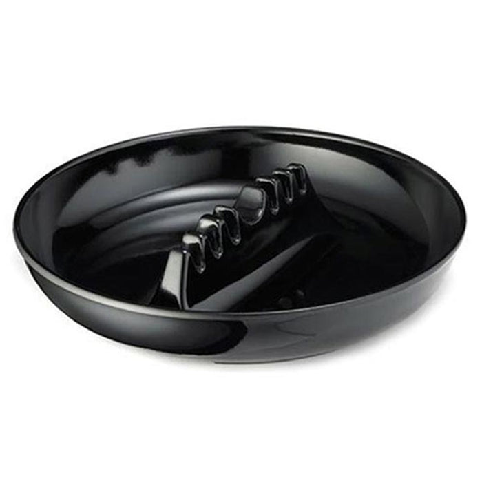4 Melamine Ashtrays Vintage Style Restaurant Home Bar Ash Tray Black Round 7"