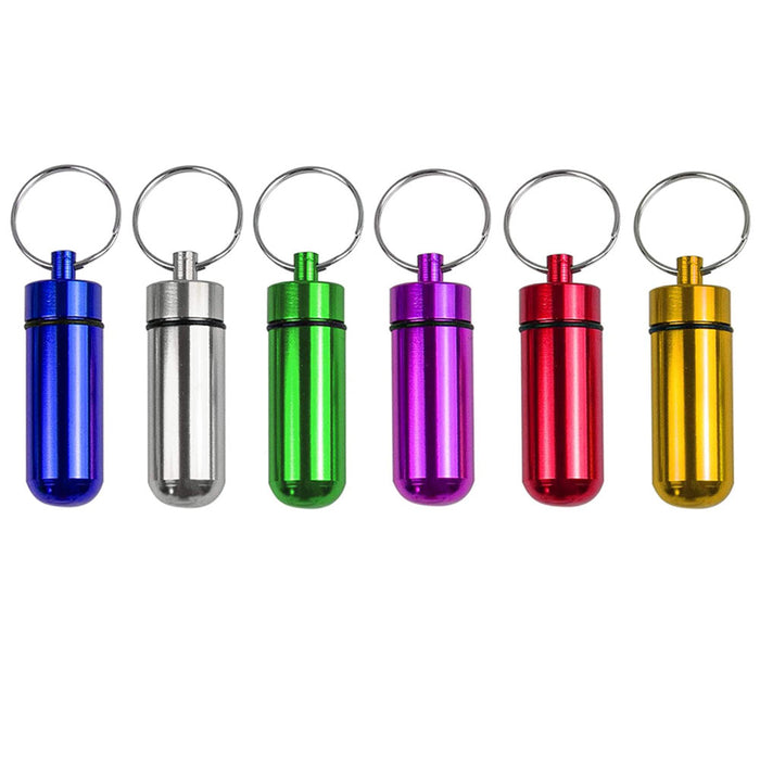 6 Pack Geocaching Metal ID Pill Holder Case Container Key Bison Id Pill Holder