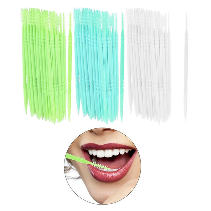 500 Ct Toothpicks Braces Brush Picks Interdental Bristles Floss Oral Care Teeth