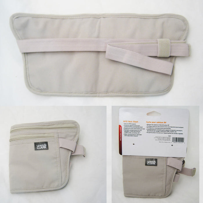 Lewis N Clark Money Stash Belt Pouch RFID Blocking Passport Id Holder Security