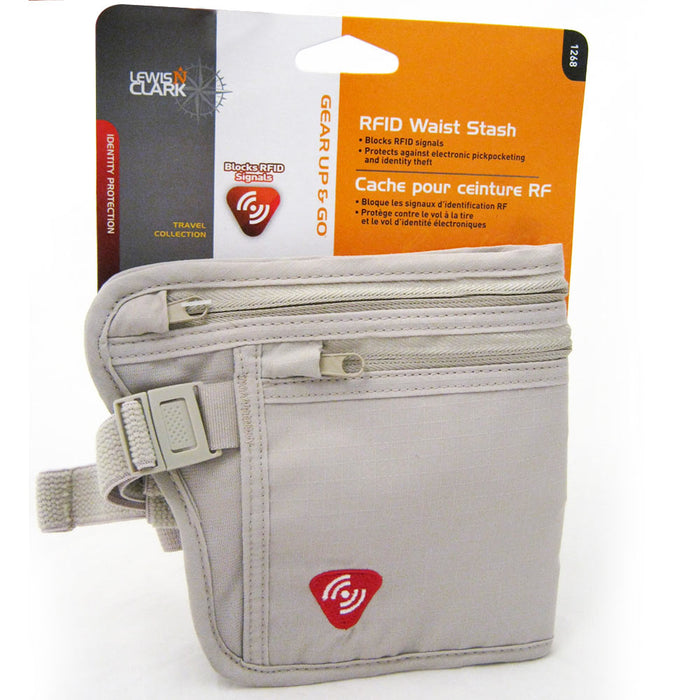 Lewis N Clark Money Stash Belt Pouch RFID Blocking Passport Id Holder Security