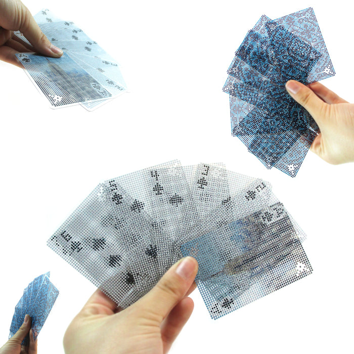 Waterproof Pixel Playing Cards Poker Size Deck Optical Illusion Effect Games Fun