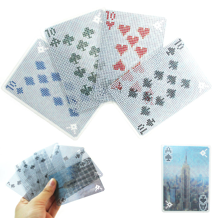 Waterproof Pixel Playing Cards Poker Size Deck Optical Illusion Effect Games Fun