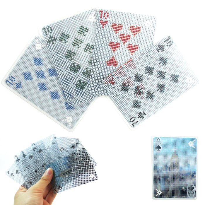 2X Waterproof Pixel Playing Cards Poker Size Decks Optical Illusion Effect Games