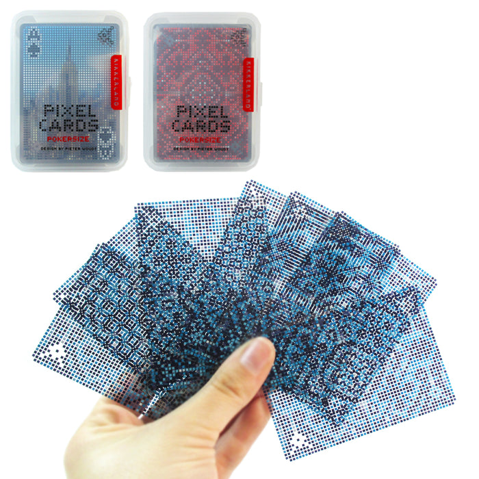 2X Waterproof Pixel Playing Cards Poker Size Decks Optical Illusion Effect Games