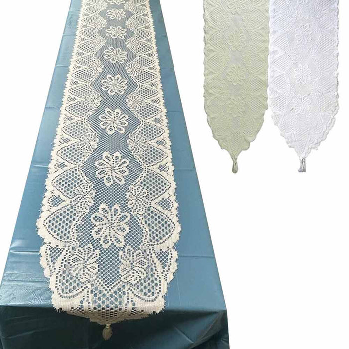 Lace Table Runner 13 x 72 Embroidered Wedding Party Bridal Shower Decorations