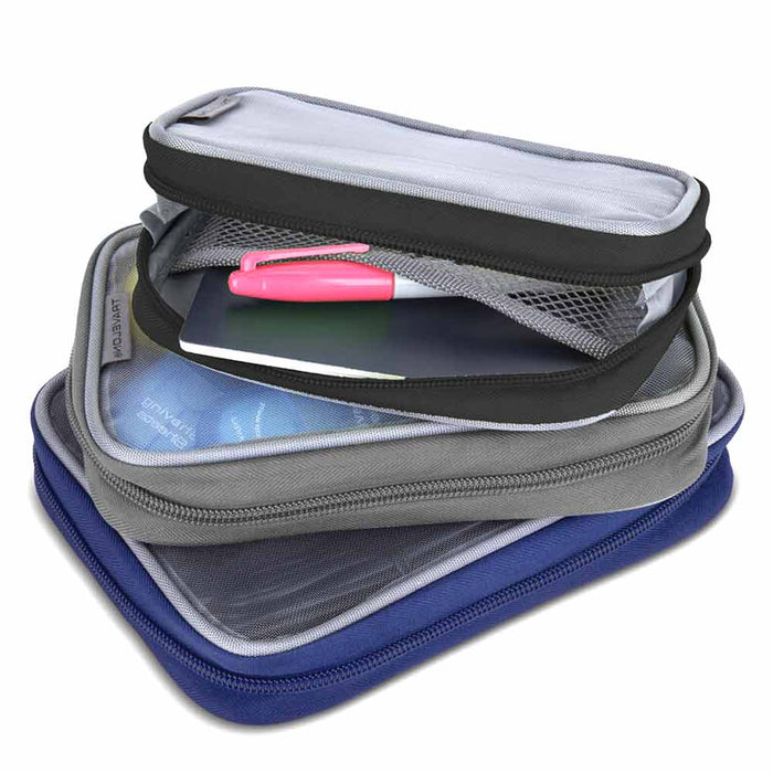3 Pc Travelon Travel Packing Squares Cubes Toiletry Organizers Makeup Case Bag