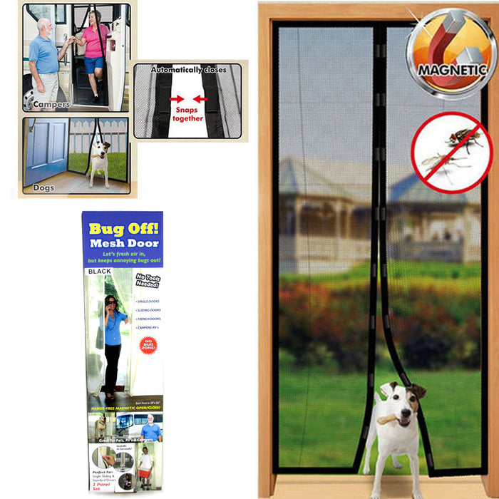 Magnetic Screen Door Mesh Curtain Durable Heavy Duty Mosquito Net Bug Hands Free