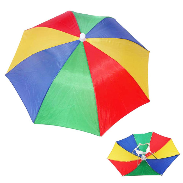 2 Sun Umbrella Hats Outdoor Rain Hot Foldable Headwear Camping Fishing Golf Cap