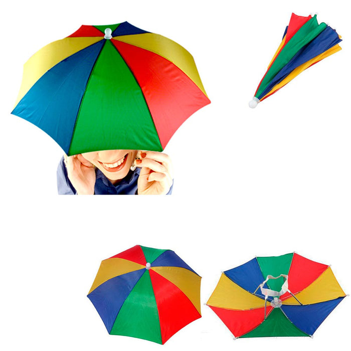 2 Sun Umbrella Hats Outdoor Rain Hot Foldable Headwear Camping Fishing Golf Cap