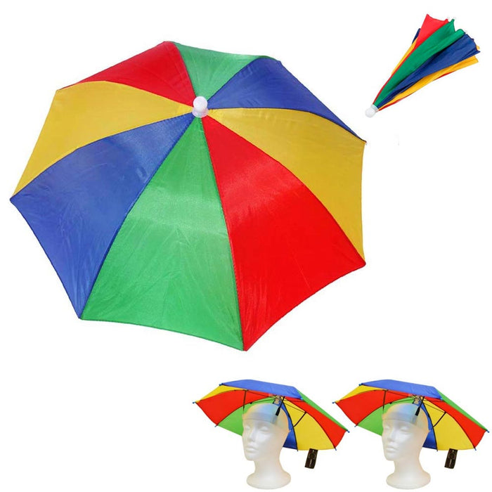 2 Sun Umbrella Hats Outdoor Rain Hot Foldable Headwear Camping Fishing Golf Cap