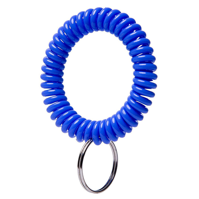 24 PCS Spring Spiral Coil Wrist Key Chain Ring Holder Stretchable Band Wholesale