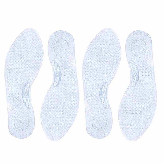 2 Pairs Gel Cushioning Insoles Silicone Shoe All Day Comfort Heavy Duty Support