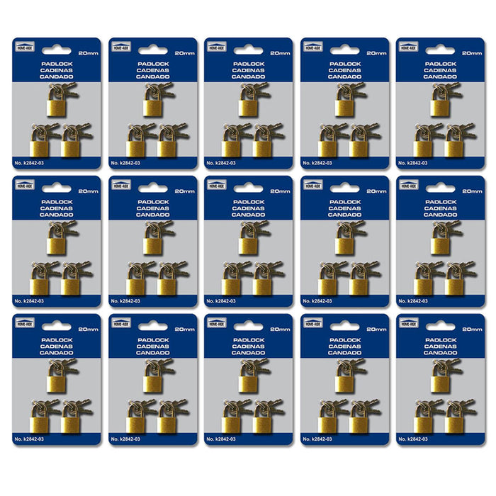 Lot Of 48 Padlock Small Brass 20MM Mini Tiny Lock Keyed Box Jewelry Drawer 2 Key