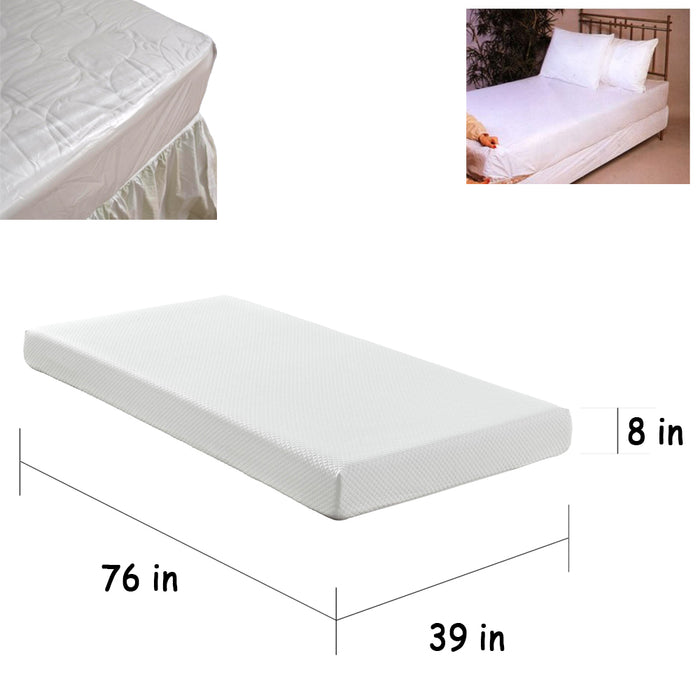 2 Twin Size Bed Mattress Cover Plastic Waterproof Fitted Protector Mite Dust Bug